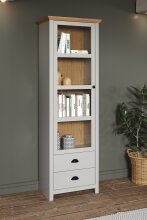 Vitrine >Landside< in Lichtgrau Melamin - 65x201x41 (BxHxT)