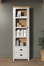Vitrine >Landside< in Lichtgrau Melamin - 65x201x41 (BxHxT)
