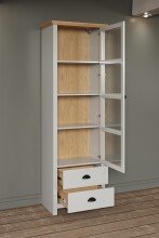 Vitrine >Landside< in Lichtgrau Melamin - 65x201x41 (BxHxT)