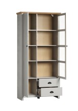 Vitrine >Landside< in Lichtgrau Melamin - 97x201x41 (BxHxT)