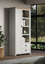 Vitrine >Landside< in Lichtgrau Melamin - 97x201x41 (BxHxT)