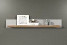 Wandboard >Landside< in Lichtgrau Melamin - 153x22x22 (BxHxT)