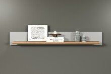 Wandboard >Landside< in Lichtgrau Melamin - 153x22x22 (BxHxT)