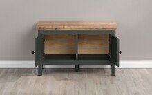 Bank >Stanton< in Tannengrün / Eiche - 77x48x39cm (BxHxT)