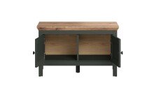 Bank >Stanton< in Tannengrün / Eiche - 77x48x39cm (BxHxT)