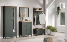 Garderobenschrank >Stanton< in Tannengrün / Eiche - 77x198x39cm (BxHxT)