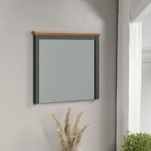 Badspiegel >Stanton< in Tannengrün / Eiche - 77x68x6cm (BxHxT)