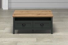 Couchtisch >Stanton< in Tannengrün / Eiche - 101x45x60cm (BxHxT)