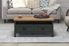Couchtisch >Stanton< in Tannengrün / Eiche - 101x45x60cm (BxHxT)