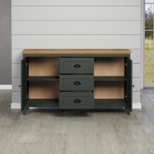 Kommode >Stanton< in Tannengrün / Eiche - 146x86x45cm (BxHxT)