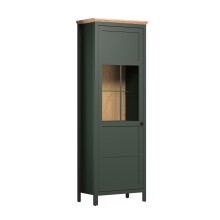 Vitrine >Stanton< in Tannengrün / Eiche -...