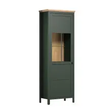 Vitrine >Stanton< in Tannengrün / Eiche -...