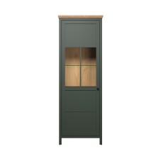 Vitrine >Stanton< in Tannengrün / Eiche - 69x198x39cm (BxHxT)