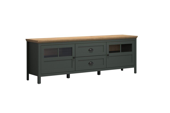 TV-Schrank >Stanton< in Tannengrün / Eiche - 184x64x45cm (BxHxT)