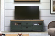 TV-Schrank >Stanton< in Tannengrün / Eiche - 184x64x45cm (BxHxT)