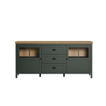 Kommode >Stanton< in Tannengrün / Eiche - 184x86x45cm (BxHxT)