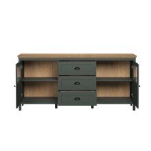 Kommode >Stanton< in Tannengrün / Eiche - 184x86x45cm (BxHxT)