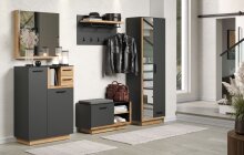Garderobenschrank >Synnax< in Anthrazit Melamin/Coast Evoke Eiche Nachbildung