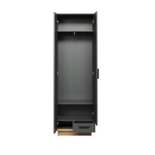 Garderobenschrank >Synnax< in Anthrazit Melamin/Coast Evoke Eiche Nachbildung