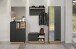 Garderobenschrank >Synnax< in Anthrazit Melamin/Coast Evoke Eiche Nachbildung