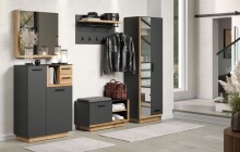 Garderoben-Set >Synnax< in Anthrazit Melamin/Coast Evoke Eiche Nachbildung