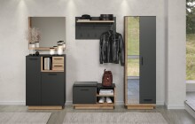 Garderoben-Set >Synnax< in Anthrazit Melamin/Coast Evoke Eiche Nachbildung