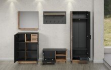 Garderoben-Set >Synnax< in Anthrazit Melamin/Coast Evoke Eiche Nachbildung