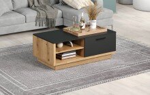 Couchtisch >Synnax< in Anthrazit Melamin/Coast Evoke Eiche Nachbildung
