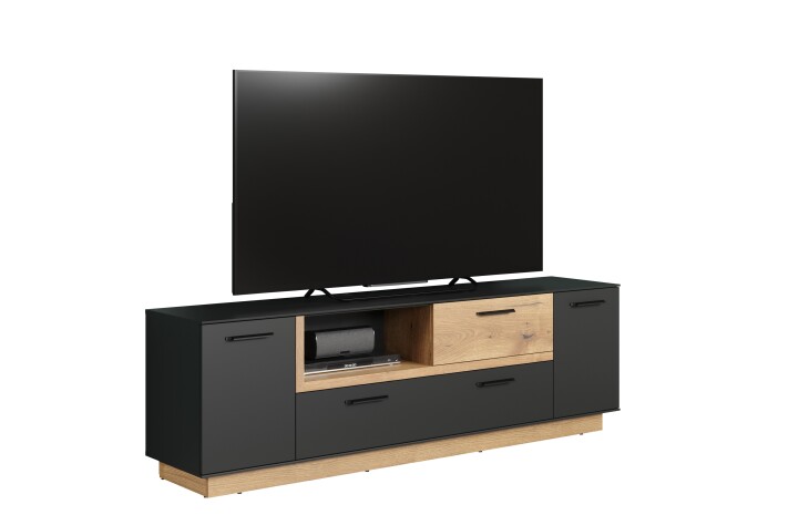Lowboard >Synnax< in Anthrazit Melamin/Coast Evoke Eiche Nachbildung