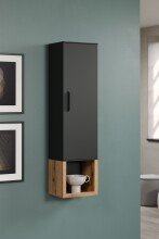 Hängeschrank >Synnax< in Anthrazit Melamin/Coast Evoke Eiche Nachbildung
