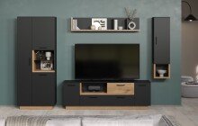 Hängeschrank >Synnax< in Anthrazit Melamin/Coast Evoke Eiche Nachbildung