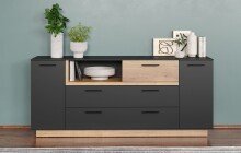 Sideboard >Synnax< in Anthrazit Melamin/Coast Evoke Eiche Nachbildung