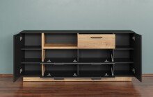 Sideboard >Synnax< in Anthrazit Melamin/Coast Evoke Eiche Nachbildung