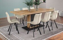 Esstisch >Synnax< in Anthrazit Melamin/Coast Evoke Eiche Nachbildung