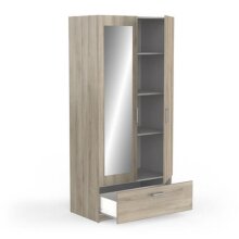 Garderobenschrank >Ready2< in Eiche aus Holzwerkstoff - 89x192x51cm (BxHxT)