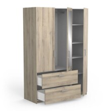 Kleiderschrank >Ready2< in Eiche aus Holzwerkstoff - 134x192x51cm (BxHxT)