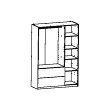 Kleiderschrank >Ready2< in Eiche aus Holzwerkstoff - 134x192x51cm (BxHxT)