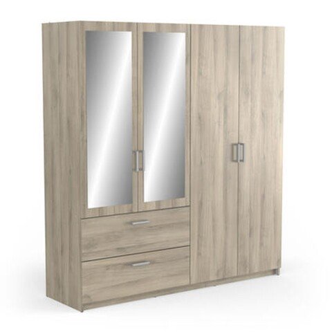 Kleiderschrank >Ready2< in Eiche aus Holzwerkstoff - 178x192x51cm (BxHxT)
