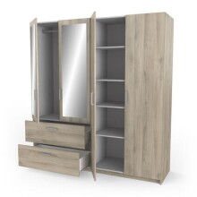 Kleiderschrank >Ready2< in Eiche aus Holzwerkstoff - 178x192x51cm (BxHxT)