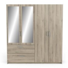 Kleiderschrank >Ready2< in Eiche aus Holzwerkstoff - 178x192x51cm (BxHxT)
