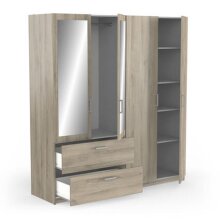 Kleiderschrank >Ready2< in Eiche aus Holzwerkstoff - 178x192x51cm (BxHxT)