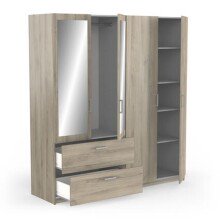 Kleiderschrank >Ready2< in Eiche aus Holzwerkstoff - 178x192x51cm (BxHxT)
