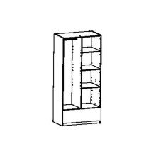 Kleiderschrank >Ready2< in Eiche/weiss aus Holzwerkstoff - 89x192x51cm (BxHxT)