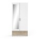 Kleiderschrank >Ready2< in Eiche/weiss aus Holzwerkstoff - 89x192x51cm (BxHxT)