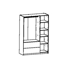 Kleiderschrank >Ready2< in Eiche/weiss aus Holzwerkstoff - 134x192x51cm (BxHxT)