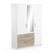 Kleiderschrank >Ready2< in Eiche/weiss aus Holzwerkstoff - 134x192x51cm (BxHxT)