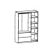 Kleiderschrank >Ready2< in Eiche/weiss aus Holzwerkstoff - 134x192x51cm (BxHxT)