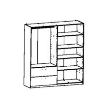 Kleiderschrank >Ready2< in Eiche/weiss aus Holzwerkstoff - 178x192x51cm (BxHxT)