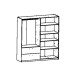 Kleiderschrank >Ready2< in Eiche/weiss aus Holzwerkstoff - 178x192x51cm (BxHxT)