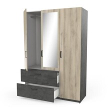 Kleiderschrank >Ready2< in Eiche/sidewalk aus Holzwerkstoff - 134x192x51 (BxHxT)